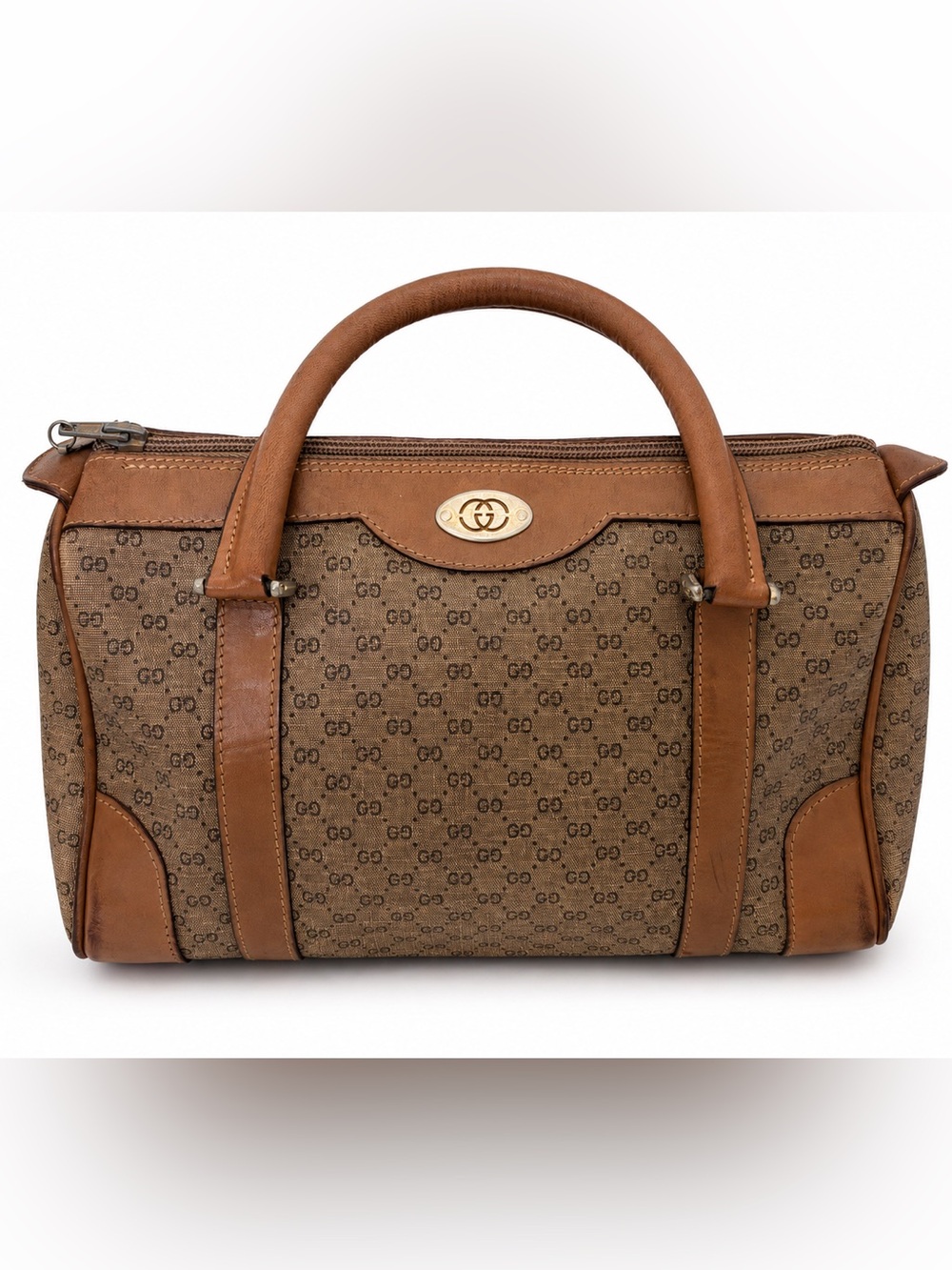 Vintage Gucci GG Monogram Boston Satchel Bag